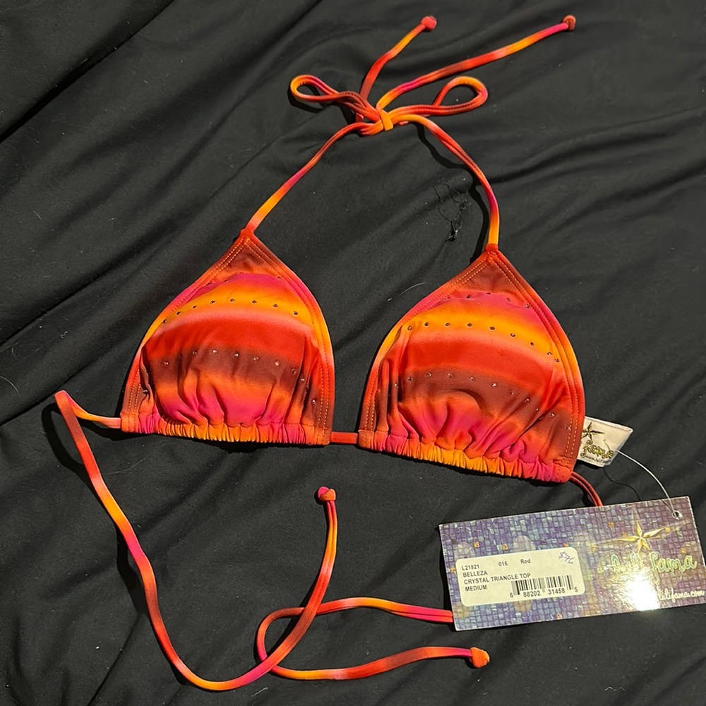 Luli Fama Crystal Triangle Bikini Top “BELIZEA”